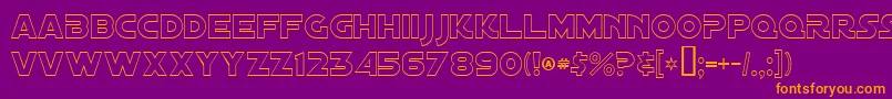 DistantGalaxyOutline Font – Orange Fonts on Purple Background