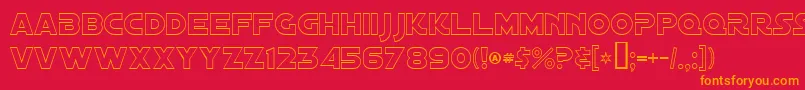 DistantGalaxyOutline Font – Orange Fonts on Red Background