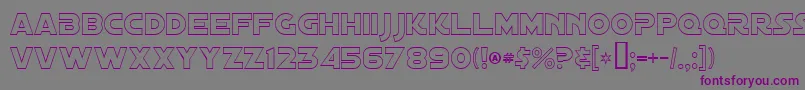 フォントDistantGalaxyOutline – 紫色のフォント、灰色の背景