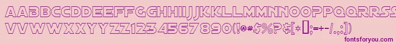 Fonte DistantGalaxyOutline – fontes roxas em um fundo rosa