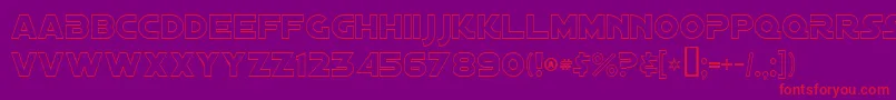 DistantGalaxyOutline-fontti – punaiset fontit violetilla taustalla