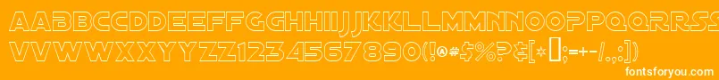 DistantGalaxyOutline Font – White Fonts on Orange Background