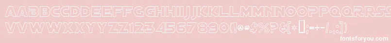 DistantGalaxyOutline-Schriftart – Weiße Schriften auf rosa Hintergrund