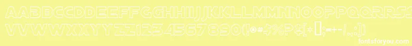 DistantGalaxyOutline Font – White Fonts on Yellow Background