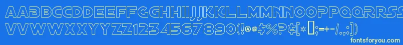 Шрифт DistantGalaxyOutline – жёлтые шрифты на синем фоне