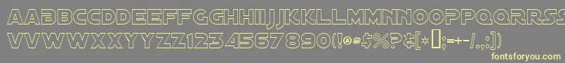 DistantGalaxyOutline Font – Yellow Fonts on Gray Background