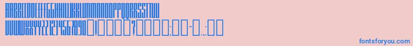 フォントKnifer200 – ピンクの背景に青い文字