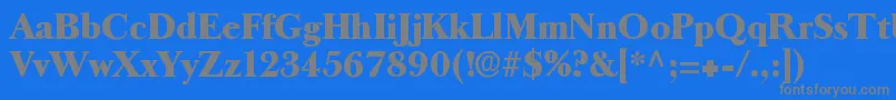 Longislandantiqua-Schriftart – Graue Schriften auf blauem Hintergrund