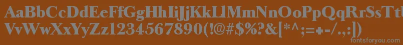 Longislandantiqua-fontti – harmaat kirjasimet ruskealla taustalla