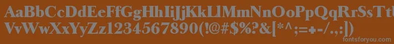 フォントLongislandantiqua – 茶色の背景に灰色の文字