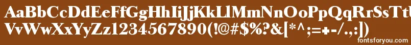 Czcionka Longislandantiqua – białe czcionki na brązowym tle