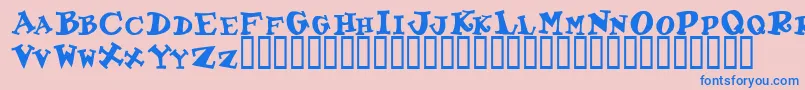 ToocoolscapssskBold Font – Blue Fonts on Pink Background