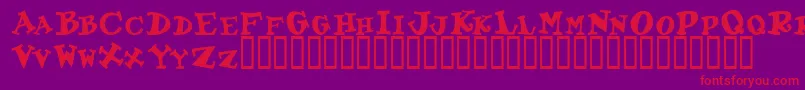 ToocoolscapssskBold Font – Red Fonts on Purple Background