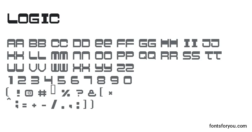 Schriftart Logic – Alphabet, Zahlen, spezielle Symbole