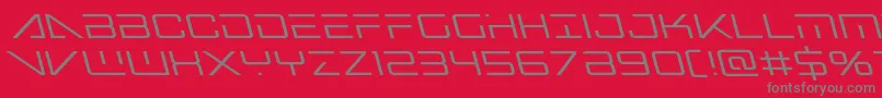 フォントBansheepilotleft – 赤い背景に灰色の文字