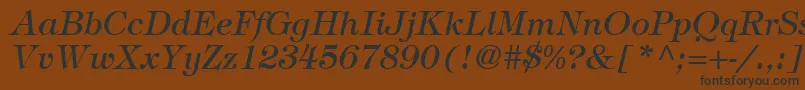 フォントSophisticateSsiItalic – 黒い文字が茶色の背景にあります