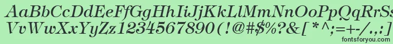 Шрифт SophisticateSsiItalic – чёрные шрифты на зелёном фоне