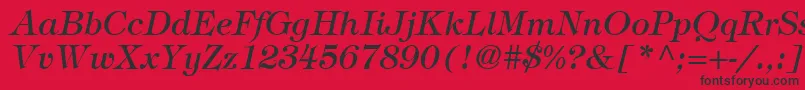 SophisticateSsiItalic Font – Black Fonts on Red Background