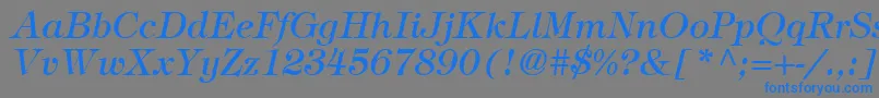 フォントSophisticateSsiItalic – 灰色の背景に青い文字