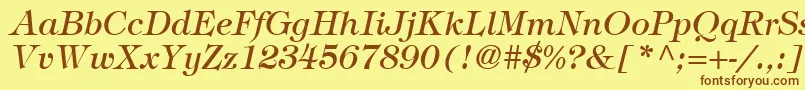 fuente SophisticateSsiItalic – Fuentes Marrones Sobre Fondo Amarillo