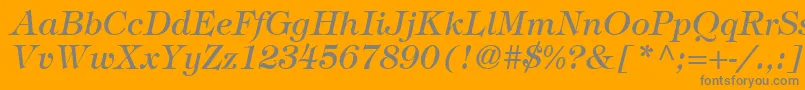 Czcionka SophisticateSsiItalic – szare czcionki na pomarańczowym tle