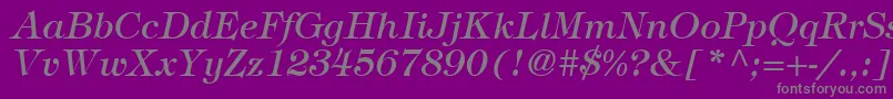 Шрифт SophisticateSsiItalic – серые шрифты на фиолетовом фоне