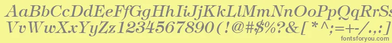 フォントSophisticateSsiItalic – 黄色の背景に灰色の文字