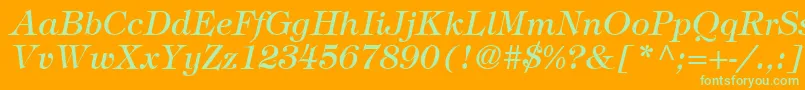 Шрифт SophisticateSsiItalic – зелёные шрифты на оранжевом фоне