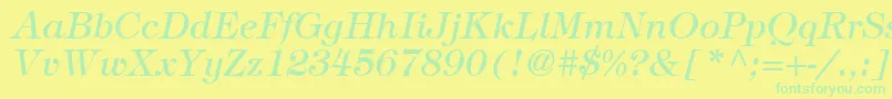 SophisticateSsiItalic Font – Green Fonts on Yellow Background