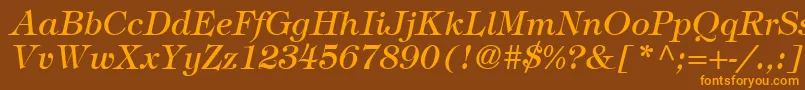 Police SophisticateSsiItalic – polices orange sur fond brun