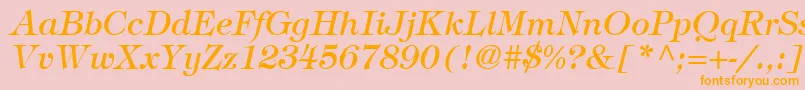 Шрифт SophisticateSsiItalic – оранжевые шрифты на розовом фоне