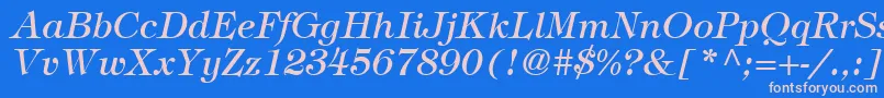 SophisticateSsiItalic Font – Pink Fonts on Blue Background