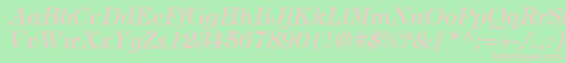 Fonte SophisticateSsiItalic – fontes rosa em um fundo verde