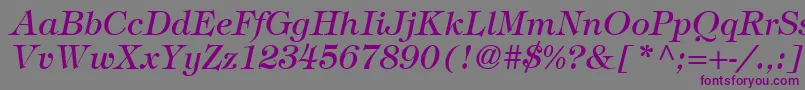 SophisticateSsiItalic-Schriftart – Violette Schriften auf grauem Hintergrund