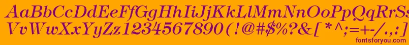 SophisticateSsiItalic Font – Purple Fonts on Orange Background