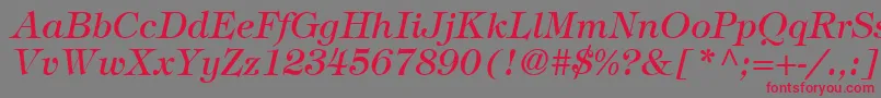 フォントSophisticateSsiItalic – 赤い文字の灰色の背景