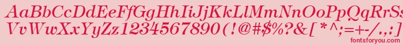 SophisticateSsiItalic-Schriftart – Rote Schriften auf rosa Hintergrund