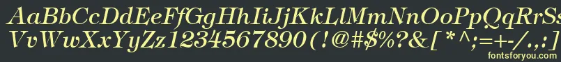 SophisticateSsiItalic-Schriftart – Gelbe Schriften auf schwarzem Hintergrund