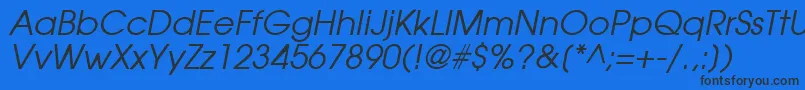 AvalancheItalic Font – Black Fonts on Blue Background