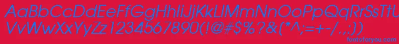 AvalancheItalic Font – Blue Fonts on Red Background