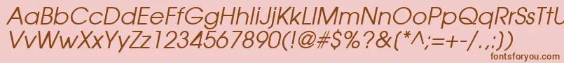 AvalancheItalic-Schriftart – Braune Schriften auf rosa Hintergrund
