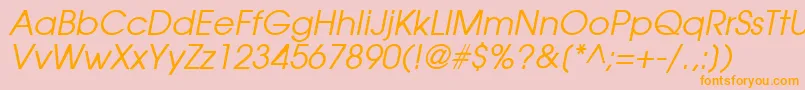 AvalancheItalic-Schriftart – Orangefarbene Schriften auf rosa Hintergrund