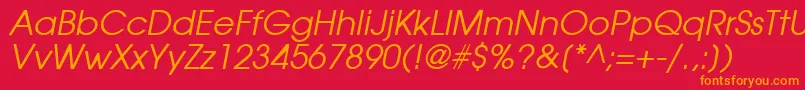 フォントAvalancheItalic – 赤い背景にオレンジの文字