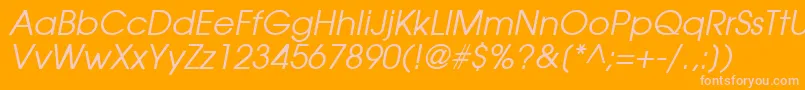 AvalancheItalic Font – Pink Fonts on Orange Background