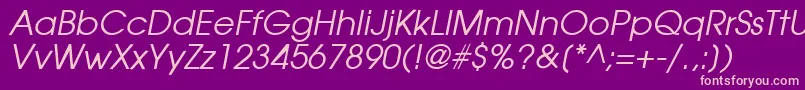 AvalancheItalic Font – Pink Fonts on Purple Background
