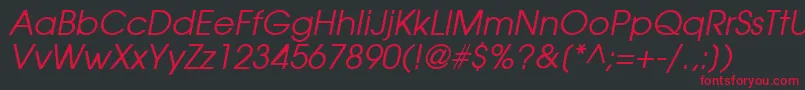 AvalancheItalic Font – Red Fonts on Black Background