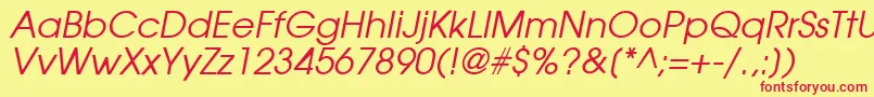 AvalancheItalic Font – Red Fonts on Yellow Background