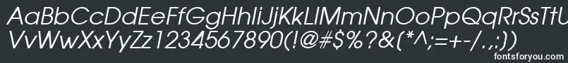 AvalancheItalic Font – White Fonts on Black Background