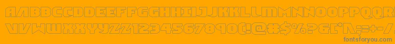 Ninjagardenout-Schriftart – Graue Schriften auf orangefarbenem Hintergrund