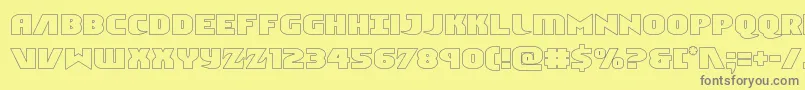 Ninjagardenout Font – Gray Fonts on Yellow Background